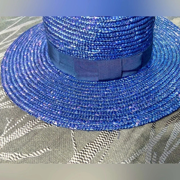 Brixton - Joanna Hat- Wide-brim Straw  Hat - Pacific Blue w/ Purple Undertones. - Picture 15 of 16